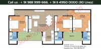 Tower A & K, Typical Floor Plan, 3 BHK Type 4: 1603 Sq.Ft.