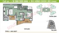 2 BHK, Type A: 1015 Sq.Ft.