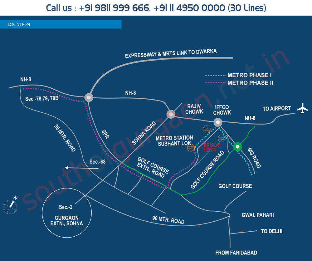 Location Map - Supertech Hill Town South Gurgaon