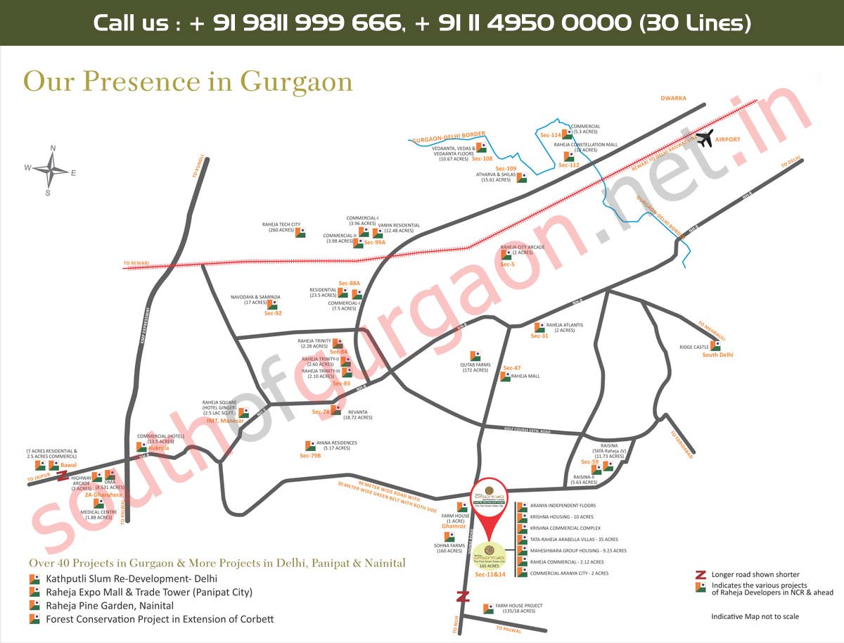 Location Map - Raheja Aranya City South Gurgaon