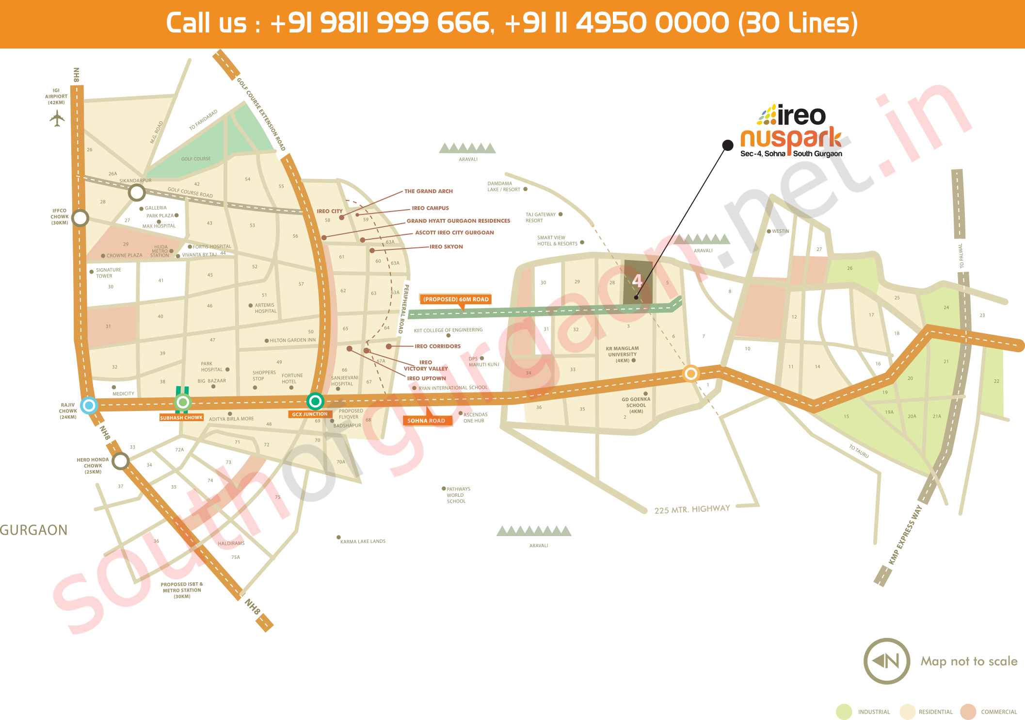 Location Map - IREO Nuspark South of Gurgaon